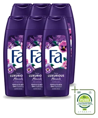 Produktbild von 6 x Fa Luxurious Moments Douchecreme - Rosa Veilchen - 250 ml - Großpackung - 6 Stücke