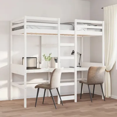 Produktbild von Maison Exclusive - Hochbett ohne Matratze Weiß 75x190 cm Massivholz Kiefer