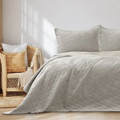 Zdjęcie produktu dla Narzuta na łóżko LAILA styl glamour 260x280 beżowa