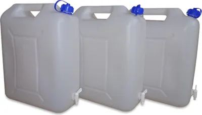 Produktbild von 3 Stück 20 Liter 20 L Wasserkanister (WK) inkl. Auslaufhahn Camping dicht verschließbar (3x20 WK)