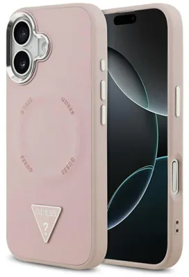 Obrázok produktu pre GUESS case passend für IPHONE 17 compatible with MagSafe GUHMP17SPSDTSCMP (PU W/ Triangle Logo) pink