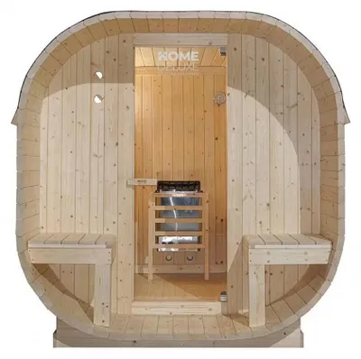 Produktbild von HOME DELUXE - Outdoor Sauna CUBE DELUXE - L - Maße: ca. 220 cm x 185 cm x 194 cm, Holz: Fichtenholz - inkl. Saunaofen und Saunazubehör I Gartensauna, Außensauna, Sauna Fass für 4 Personen