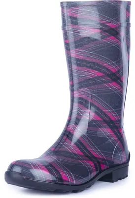 Image de Bottes en caoutchouc pour femmes Ladeheid, modèle LA-967 (violet à carreaux, taille 42 EU)