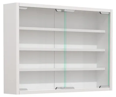 Immagine prodotto di Espositore in vetro appeso | Vetro espositore con vetro di sicurezza ESG | Dimensioni: H. 40 x W. 57 x D. 10 cm | Vetro espositore appeso | Moderno e salvaspazio | Espositore in vetro - Agisa M