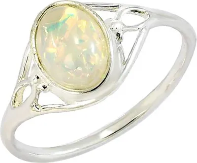 Produktbild von Ring aus 925er Silber mit Opal, Serie Glare710, Größe 58, 24 mm Höhe, 20,7 mm Breite