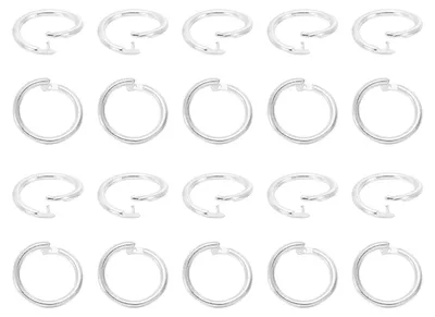 Verschlussringe 14 mm, 20 Stück, silber, für Schmuck & Basteln