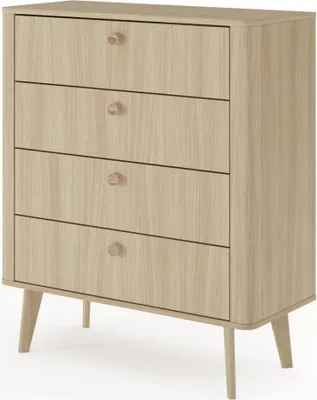 Produktbild von FURNLUX Kommode Viki Eiche 88cm / Hauptfarbe: Beige / Abmessungen: 88 x 103 x 38 cm