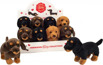 Produktbild von Teddy Hermann Hund Dackel 21 cm schwarz Plüschhund