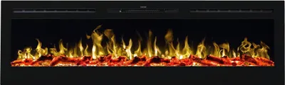 Obrázok produktu pre Elektrický krb AFLAMO Majestic 26 - realistický oheň - nástenný alebo vstavaný - 66x42x12 cm - dekoratívny elektrický krb LED s funkciou vykurovania 750/1500 W