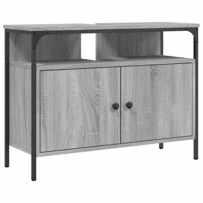Produktbild von vidaXL Waschbeckenunterschrank Grau Sonoma 80x30x60 cm Holzwerkstoff