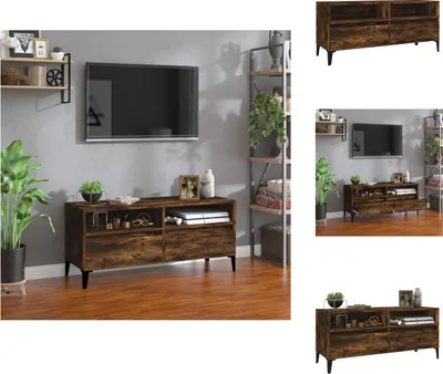 Produktbild von vidaXL TV-Schrank Räuchereiche 100x34,5x44,5 cm Holzwerkstoff -  TV-Möbel