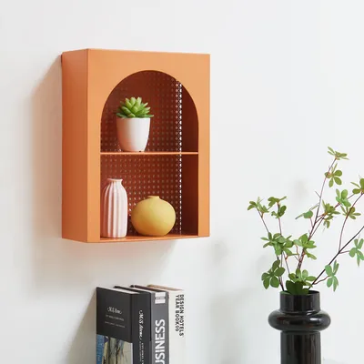 Obrázek produktu pro Nástěnná police „Jäller“ kovová 40 x 30 x 13 cm oranžová