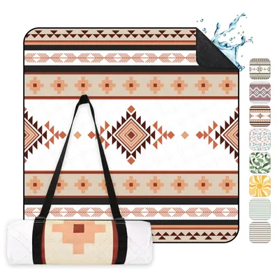 Produktbild von Sekey 200x200 cm Picknickdecke Wasserdicht Campingdecke XXL Stranddecke, Boho-Stil 1