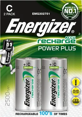 Productafbeelding van ENERGIZER Power Plus Akku NiMH C (HR14) 1.2V 2500mAh (2er Blister)