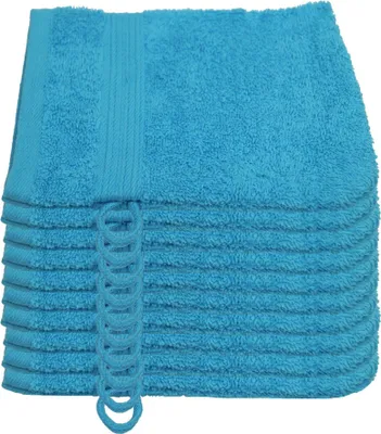 Produktbild von Julie Julsen 10er Pack Waschhandschuhe 600g/m²  Türkis,15 x 21 cm