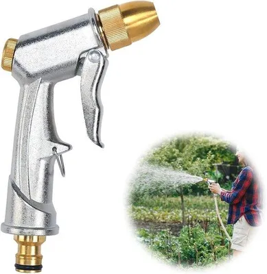 Produktbild von Famanu Spritzpistole aus Metall - Hochwertige Aluminiumlegierung, einstellbare Wasserstrahlarten