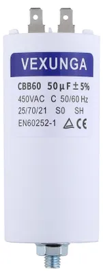 Obrázok produktu pre Kondenzátor štartovací, 50 µF, 450 V, pre elektrické motory