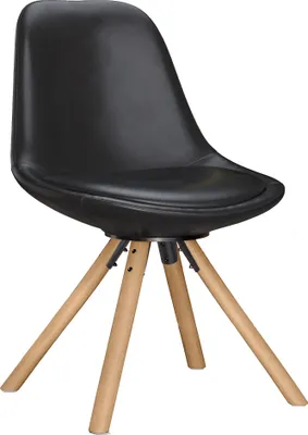 Produktbild von 2er-Set STELA | Designerstuhl | Schwarz | Leder | Schalenstuhl, Hotelstuhl, Restaurantstuhl