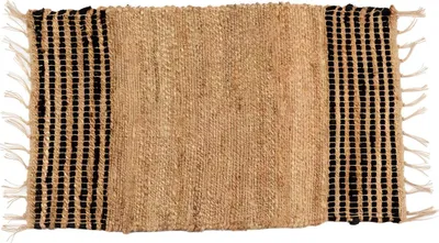 Immagine prodotto di GIFTDECOR | Tappeto - 60 x 90 cm - beige - con frange - Juta