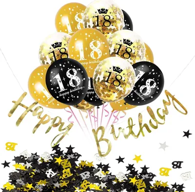 Produktbild von Oblique Unique 18. Geburtstag Party Feier Deko Set - Konfetti Ballons + Girlande + Konfetti