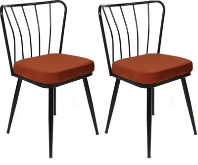 Image de Skye Decor, Yıldız-945 V2, ensemble de chaises (2 pièces), carreaux rouges, 100 % MÉTAL, 43 x 42 x 82 cm