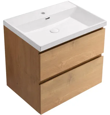 Obrázok produktu pre Kúpeľňová skrinka Carole – keramické umývadlo Viano – dub medový – 50,8 x 62,5 x 46,4 cm