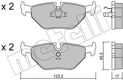 Produktbild von METELLI Bremsbeläge Satz Hinten Bremsklötze für BMW 3 Limousine (E36) 22-0125-0