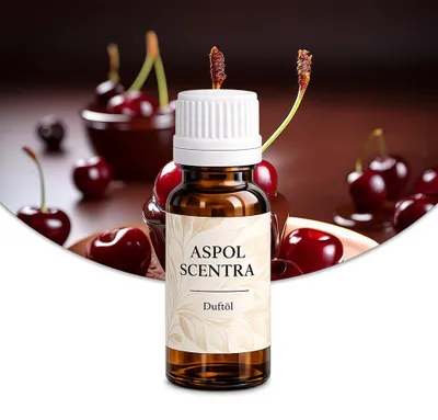 Produktbild von Aspol Scentra Kirsch-Schokoladen-Genuss UFIGREEN Duftöl für Kerzen 10 ml, KI-generiertes Bild