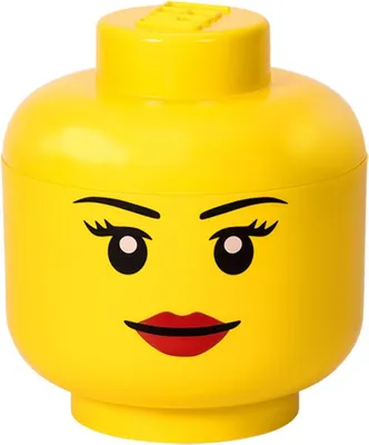 Produktbild von LEGO STORAGE HEAD GIRL L Aufbewahrungsbox, gelb, 8.5 Liter, aus Polypropylen (BPA-frei), stapelbar, leicht zu reinigen, 1 Fach, für LEGO Steine, Spielzeug, Büroartikel, Accessoires, Obst, kompatibel mit LEGO Produkten und Storage Heads/Bricks
