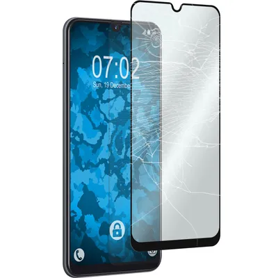Produktbild von 1er-Pack PhoneNatic Glas-Folie klar full-screen schwarz kompatibel mit Samsung Galaxy A50 - Panzerglas für Galaxy A50