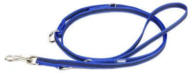 Produktbild von IDC Color & Gray verstellbare Leine mit Doppelkarabiner, 14 mm x 2,2 m, Blau-Gra