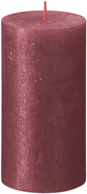 Produktbild von Bolsius Rustik Shimmer Kerze Rot 130/68mm