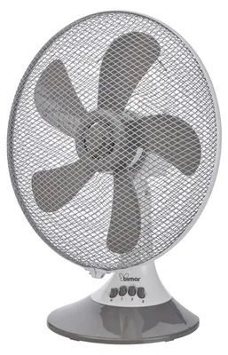 Produktbild von Bimar VT433 Tischventilator 40 cm, 5 Flügel, 3 Geschwindigkeitsstufen, grau und weiß, 45 W