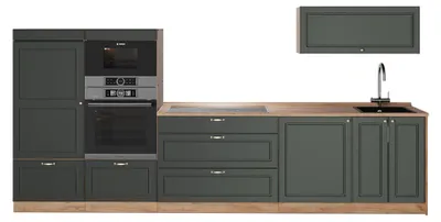 Obrázek produktu pro Kuchyňský kout Vicco Fame-Line Zelená zlatá země/Zlatý mocný dub 340 cm, PD Dub, Model 64513