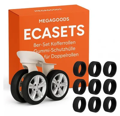 Image de lot de 8 roulettes de valise en caoutchouc Housse de protection silencieuse pour roulettes doubles FR.