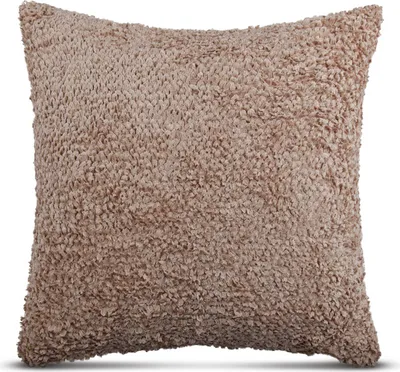 Produktbild von Dekokissen 50x50 cm Beige, Chenille Kissenhülle mit Innenkissen, Kissenbezug mit verdecktem Reißverschluss, weich und dekorativ