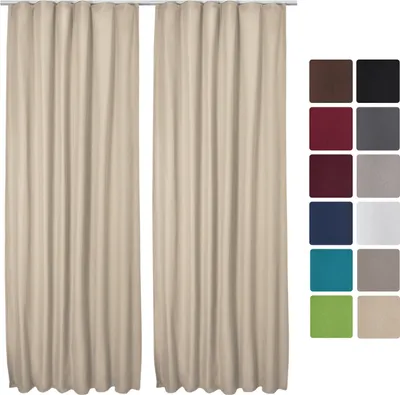 Produktbild von 2er Set Beautissu Kräuselband Vorhang Amelie Luna thermo 140x245cm