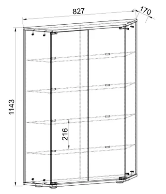 Immagine prodotto di Espositore in vetro appeso | Vetro espositore con vetro di sicurezza ESG | Dimensioni ca.  H. 114 x W. 83 x D. 17 cm | Vetro espositore appeso | Moderno e salvaspazio | Espositore in vetro - Benila L