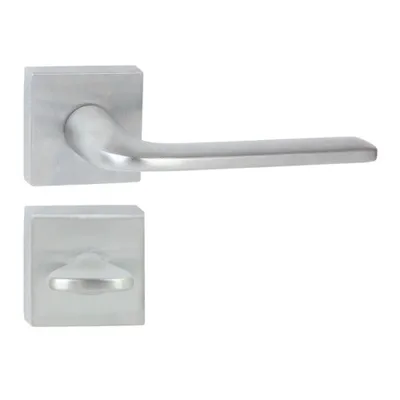 Produktbild von DOMINO Türgriff Drückergarnitur WC - Badezimmer Set | Vierkant-Rosette | Türbeschlag für Badezimmertüren | Set WC - Rosetten-Garnitur | Türklinke aus Znal | Bronze Türdrückergarnitur | VITTORIA-QR M4