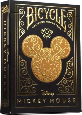 Obrázek produktu pro Bicycle® Deck of Cards - Disney Mickey Mouse Black and Gold Deck of Playing Cards Poker Cards Single Deck (balíček karet)