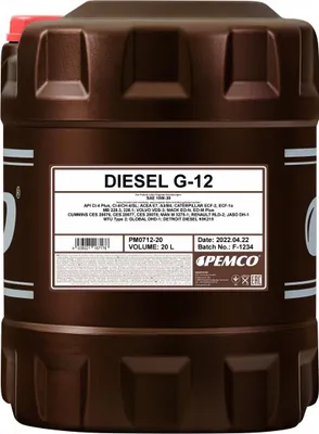 Produktbild von PEMCO Truck SHPD DIESEL G-12 für 10W-30 20 Liter Motoröl Motorenöl Teilsynthetisch 228.3 229.1 MTU-2 Mack EO-L VDS-2 MAN M 3275 Öl