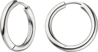 Produktbild von Creolen 20,8mm Klappcreolen, rund, 925 Silber rhodiniert Ohrringe Ohrschmuck
