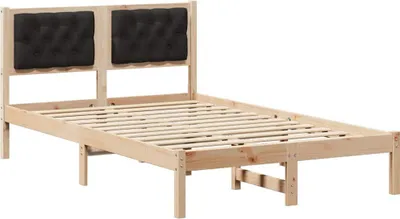 Produktbild von vidaXL Bettrahmen Schwarz 135 x 190 cm Massives Kiefernholz
