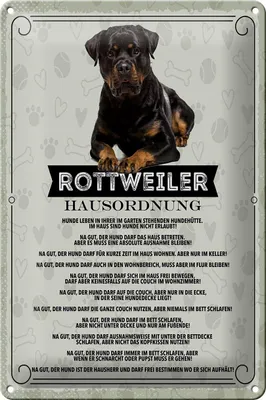 Produktbild von Blechschild Spruch 20x30cm Rottweiler Hausordnung