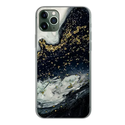 Produktbild von MuchoWow® Handyhülle Schutzhülle Hülle für iPhone 11 Pro Max Marmor - Naturstein - Gold Silikon Softcase Handy Hülle - Schutz