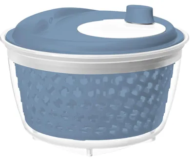 Salatschleuder 4,5 l, Kunststoff BPA-frei, blau/transparent, 25 x 25 x 16,5 cm
