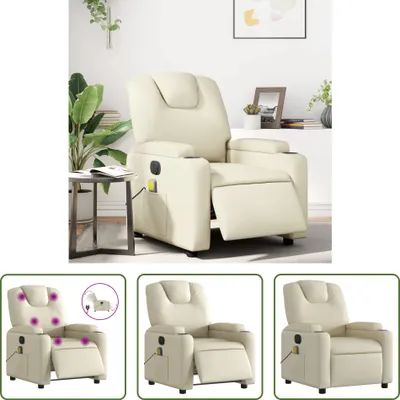 Produktbild von The Living Store Massagesessel Elektrisch Creme Kunstleder