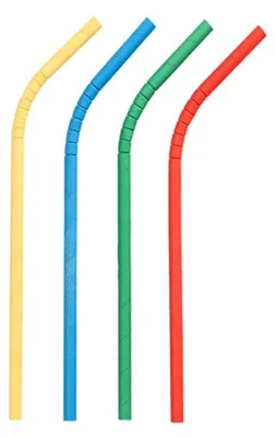 Produktbild von PAPSTAR Trinkhalme Papier, Ø 6 mm, 20 cm, farbig sortiert, flexibel | Folie (100 Stück)