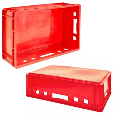 Produktbild von Fleischkiste E2 Fleischkiste Rot Fleischerkiste Fleischkisten Kiste Fleischkiste Eurobox Lebensmittelecht 60 x 40 Metzgerkiste Auswahl Kingpower, Anzahl:5
