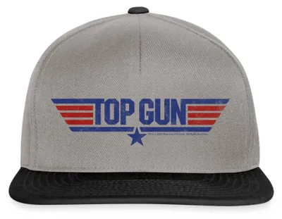 Produktbild von Spreadshirt Top Gun Logo Snapback Cap, One size, Graphit/Schwarz